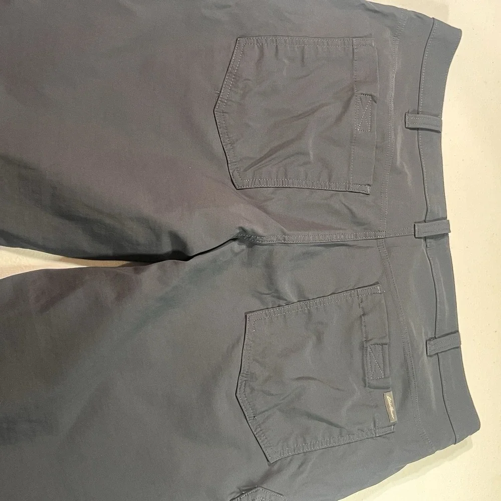 Eddie Bauer Pants‎ Mens 38x32 Gray Nylon Stretch Hiking Cargo Pocket Performance